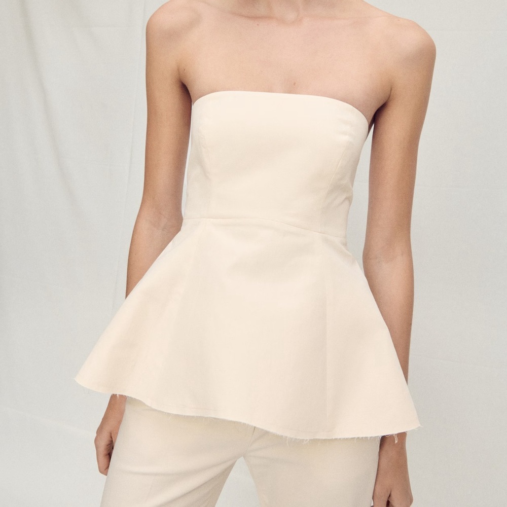 Strapless Peplum Top